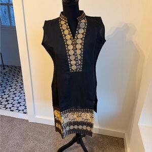 Sakshi Black and Gold Polka Dot Tunic
